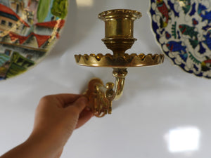 Brass Piano Candlesticl/ Wall Scone