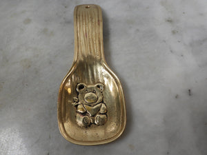 Brass Teddy Bear Spoon Rest