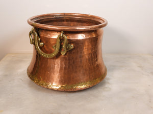 Vintage Handhammered Copper Cauldron