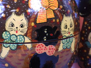 10 Pieces Handmade Russian Matryoshka Cats