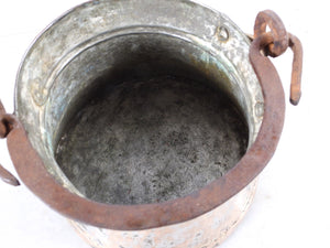 Old Copper Bucket with Iron Handle