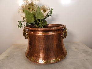 Vintage Handhammered Copper Cauldron