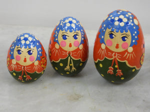 Set of 3 Vintage Russian Easter Egg