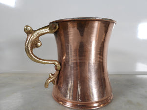 Handmade Copper Beer Mug with Fancy Handle