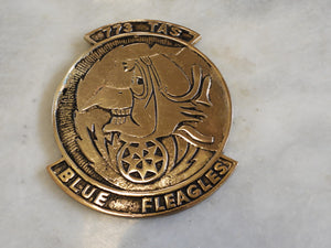 Blue Fleagles Brass Wall Plaque 773D TAS  Airlift Squadron Military USAF Air Force