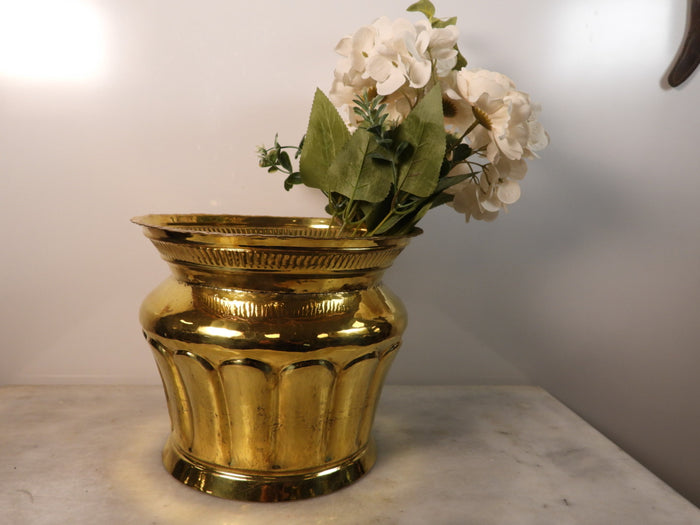 Handhammered Brass Planter Pot