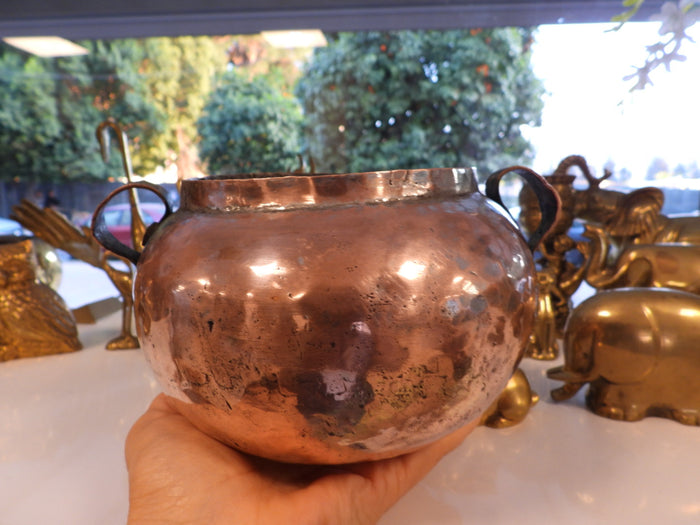 Old  Handmade Copper Pot with copper handles