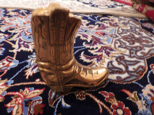 Solid Brass Cowboy Boot Figurine.