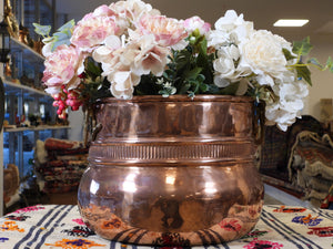 Handmade Round Copper Planter