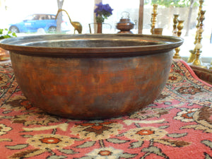 Old Large Handmade Copper Bowl