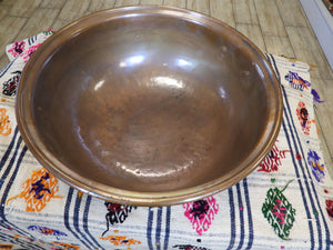 Old Handmade Large Size Copper Bowl with two Handles