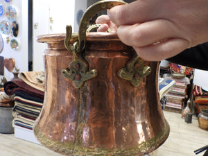 Vintage Handhammered Copper Cauldron