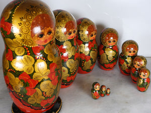 10 Pieces Handmade Russian Matryoshka Doll