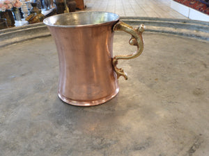 Handmade Copper Beer Mug with Fancy Handle