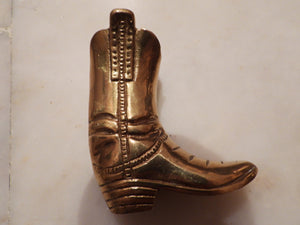 Solid Brass Cowboy Boot Figurine.