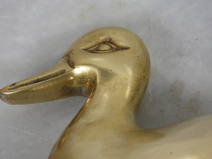 Vintage Solid Brass Duck Figurine