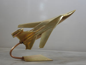 F-111 Brass model Military fighter plane.