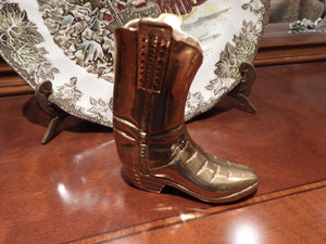 Solid Brass Cowboy Boot Figurine.