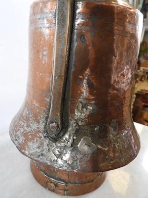 Vintage Copper Water Ewer Pitcher Bell Shaped