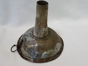 Old Tinned Copper Funnel with Iron Ring