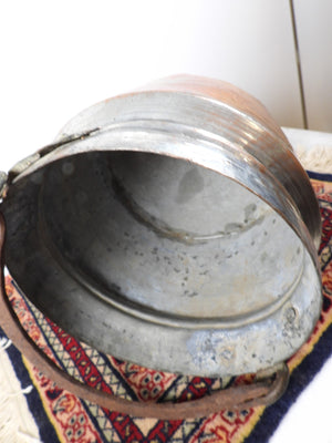 Old Copper Bucket with Iron Handle