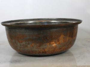 Old Large Handmade Copper Bowl