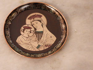 Virgin Mary and Jesus Copper Wall Plate