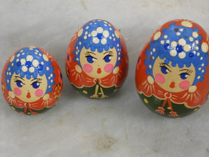 Set of 3 Vintage Russian Easter Egg