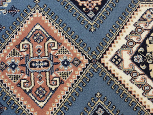 Blue Oriental Wool Machinemade Rug 80x150