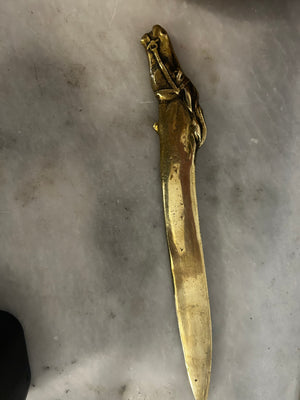 Vintage Large Brass Horse  Letter Opener