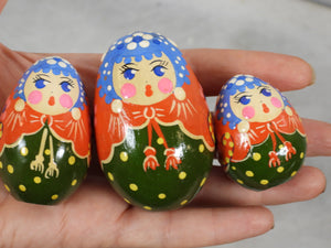 Set of 3 Vintage Russian Easter Egg