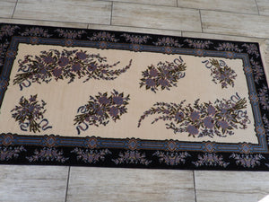 Beige &Purple Color Oriental Wool Rug