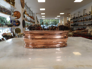 Small Handmade Oval Copper Planter