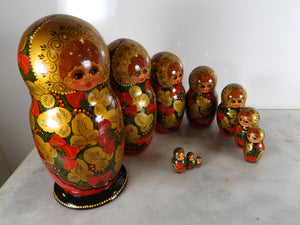 10 Pieces Handmade Russian Matryoshka Doll