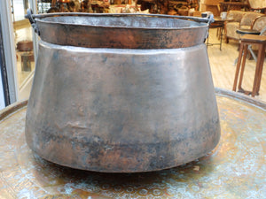 Large Old Copper Bucket