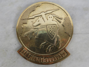 Vintage Brass Black Knight Wall Plaque - 526th Aviation Squadron Memorabilia