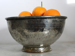 Old Hand Hammered Tinned Copper Bowl