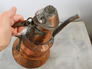 VINTAGE 1940s COPPER WATER EWER-PITCHER BELL SHAPED