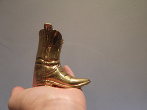 Solid Brass Cowboy Boot Figurine.