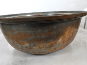Old Large Handmade Copper Bowl