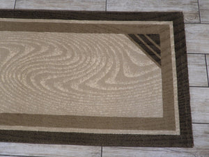 Beige & Brown Color Wool Rug 80x160 Cm