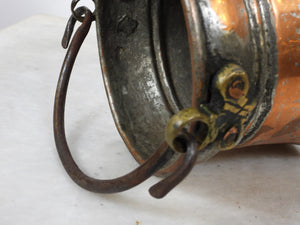 Old Copper Bucket with Iron Handle