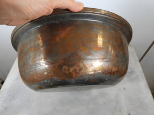 Old Large Handmade Copper Bowl