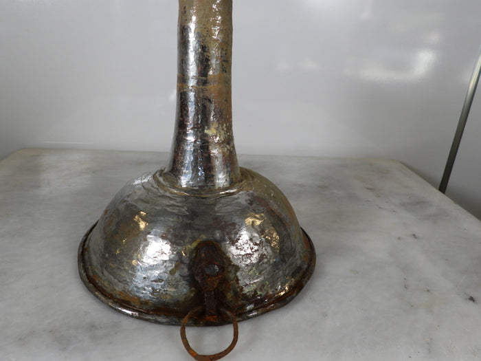 Old Tinned Copper Funnel with Iron Ring
