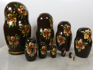 Vintage Ten Pcs Russian Fairy Tale Matryoshka Dolls