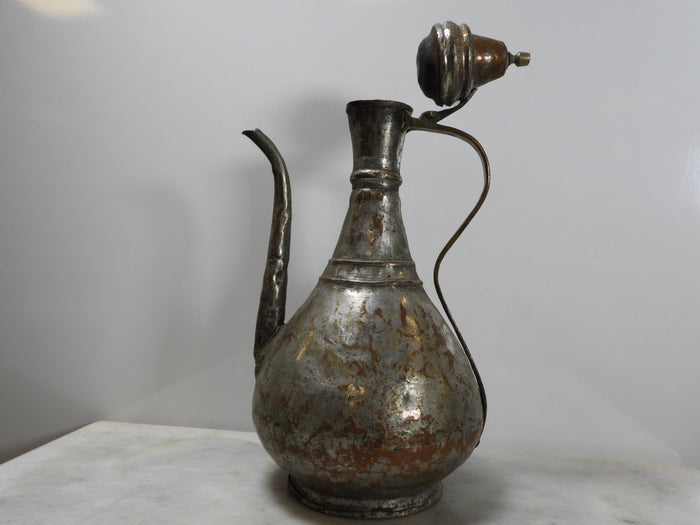 Old Handmade Tinned Copper Ewer