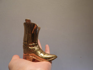 Solid Brass Cowboy Boot Figurine.