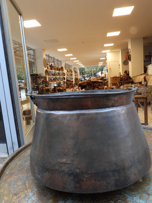 Large Old Copper Bucket