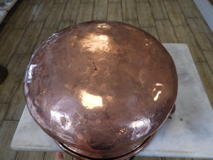 Hand Hammered Round Copper Cauldron Pot Planter with Copper Handles