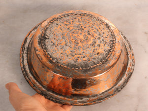 Early Hand Hammered Dovetail Base Copper Bowl
